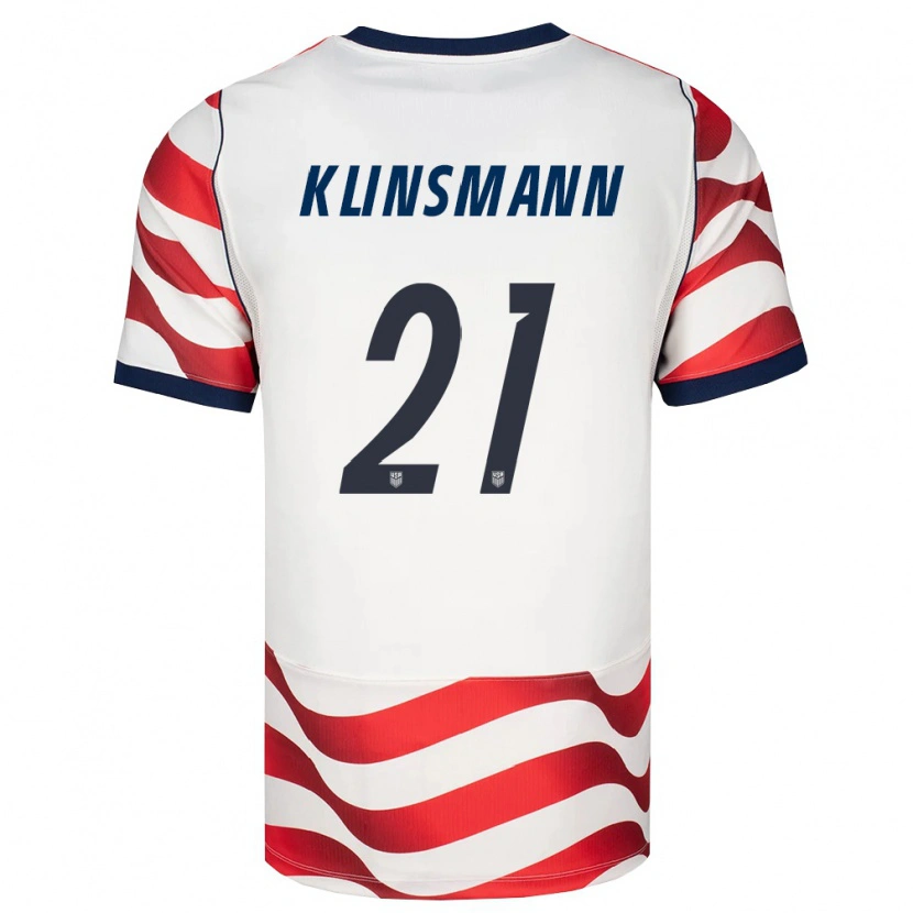 Danxen Hombre Camiseta Estados Unidos Jonathan Klinsmann #21 Rojo Blanco Negro 1ª Equipación 26-28 La Camisa