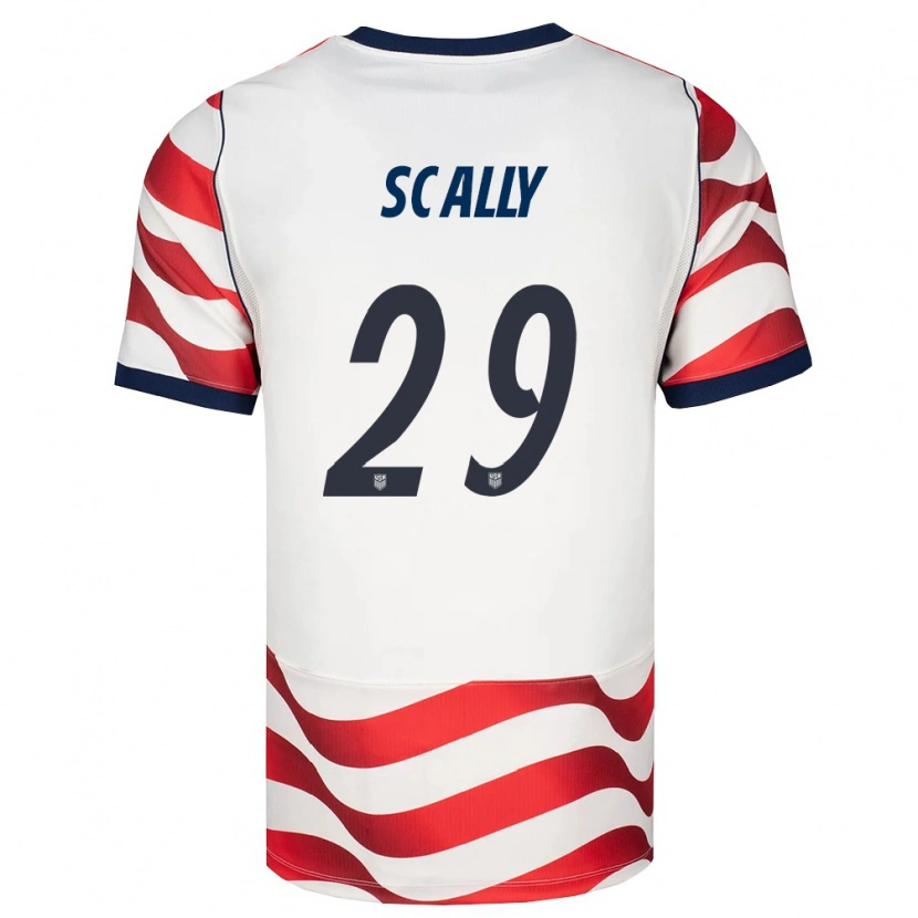 Danxen Hombre Camiseta Estados Unidos Joseph Scally #29 Rojo Blanco Negro 1ª Equipación 26-28 La Camisa