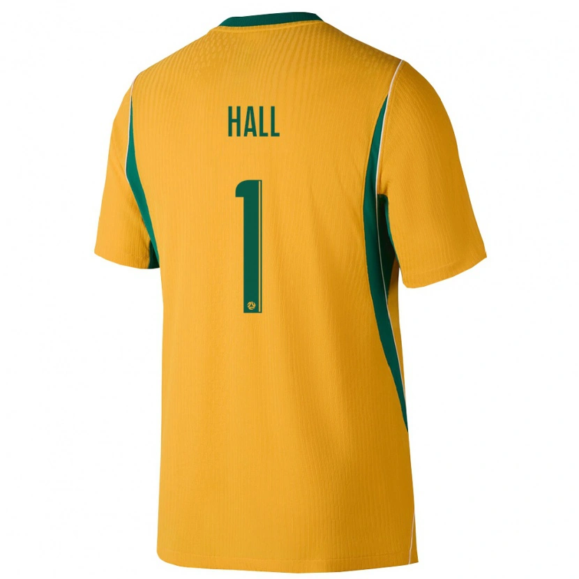 Danxen Hombre Camiseta Australia Steven Hall #1 Amarillo Verde 1ª Equipación 26-28 La Camisa