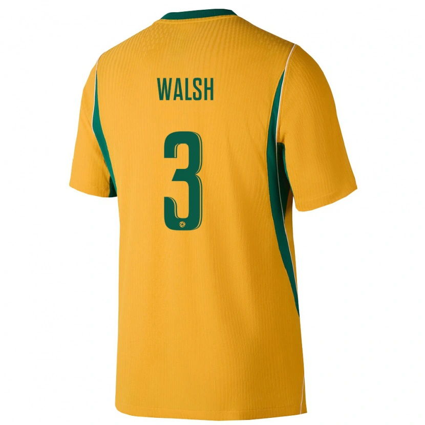 Danxen Hombre Camiseta Australia Daniel Walsh #3 Amarillo Verde 1ª Equipación 26-28 La Camisa