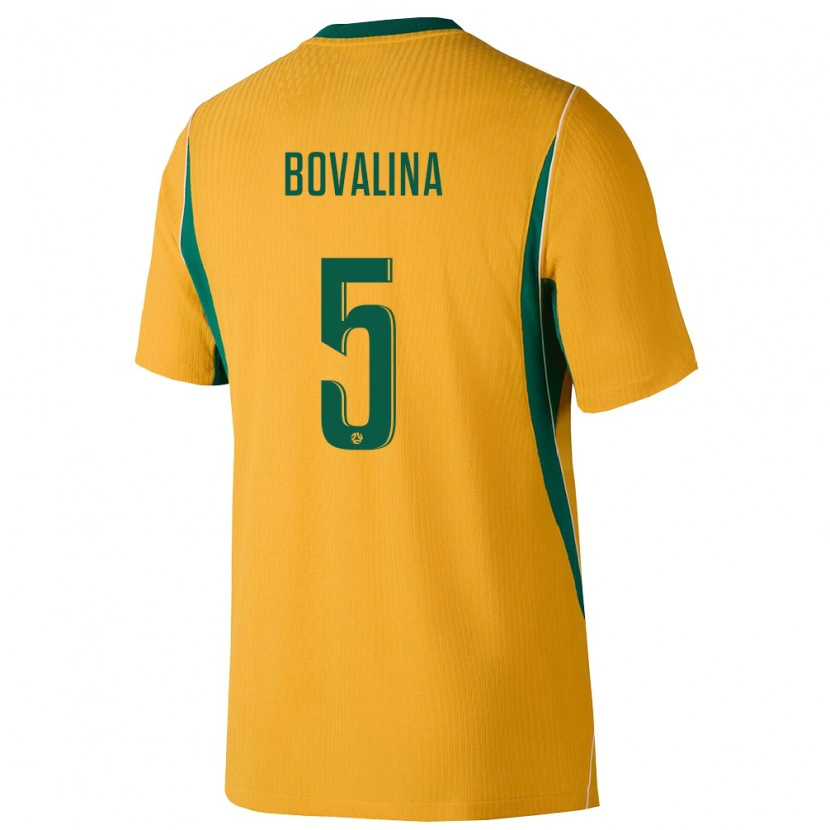 Danxen Hombre Camiseta Australia Giuseppe Bovalina #5 Amarillo Verde 1ª Equipación 26-28 La Camisa
