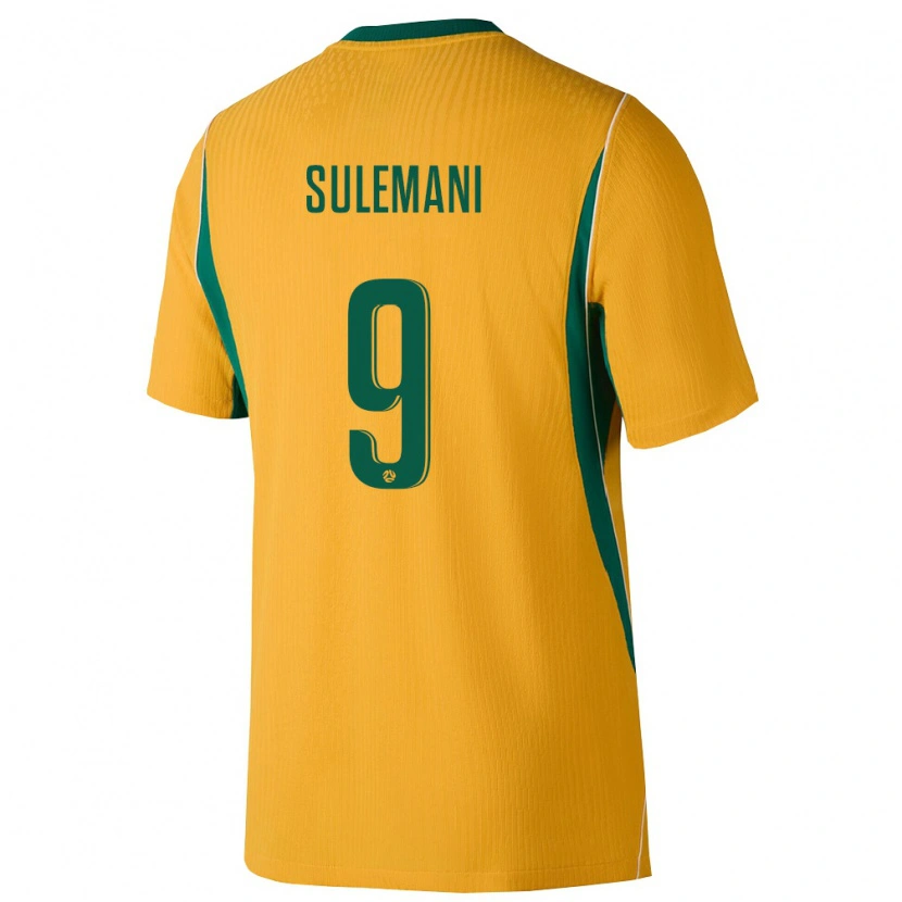 Danxen Hombre Camiseta Australia Arion Sulemani #9 Amarillo Verde 1ª Equipación 26-28 La Camisa