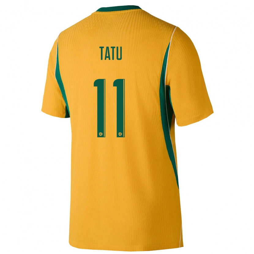 Danxen Hombre Camiseta Australia Amlani Tatu #11 Amarillo Verde 1ª Equipación 26-28 La Camisa