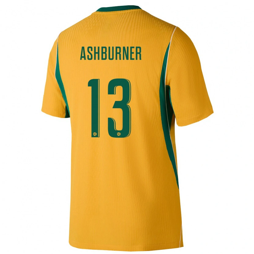 Danxen Hombre Camiseta Australia Winston Ashburner #13 Amarillo Verde 1ª Equipación 26-28 La Camisa