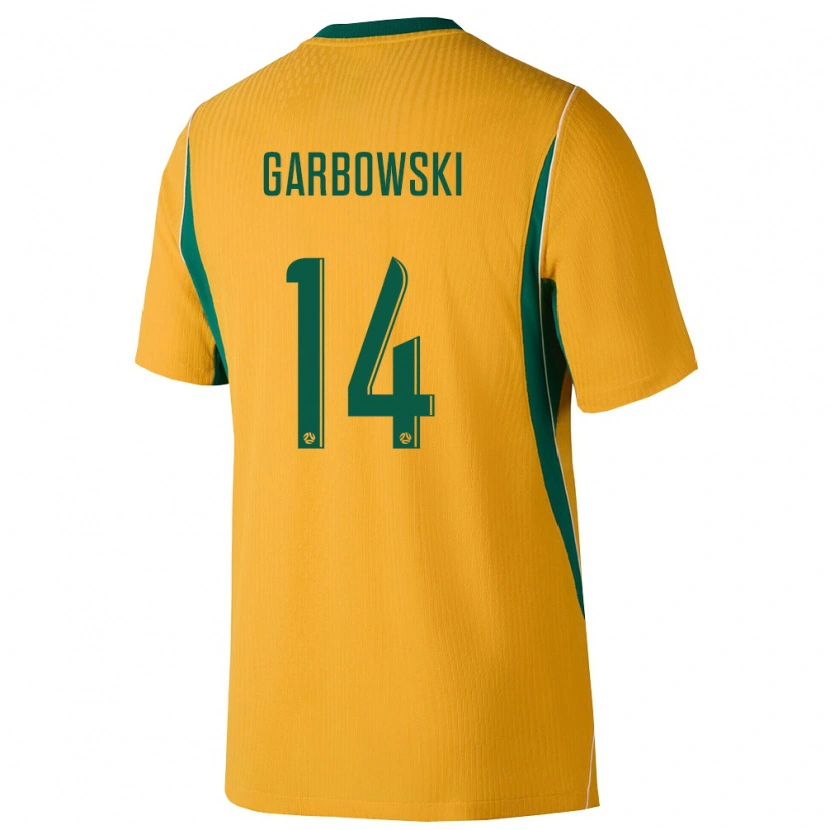Danxen Hombre Camiseta Australia Alexander Garbowski #14 Amarillo Verde 1ª Equipación 26-28 La Camisa