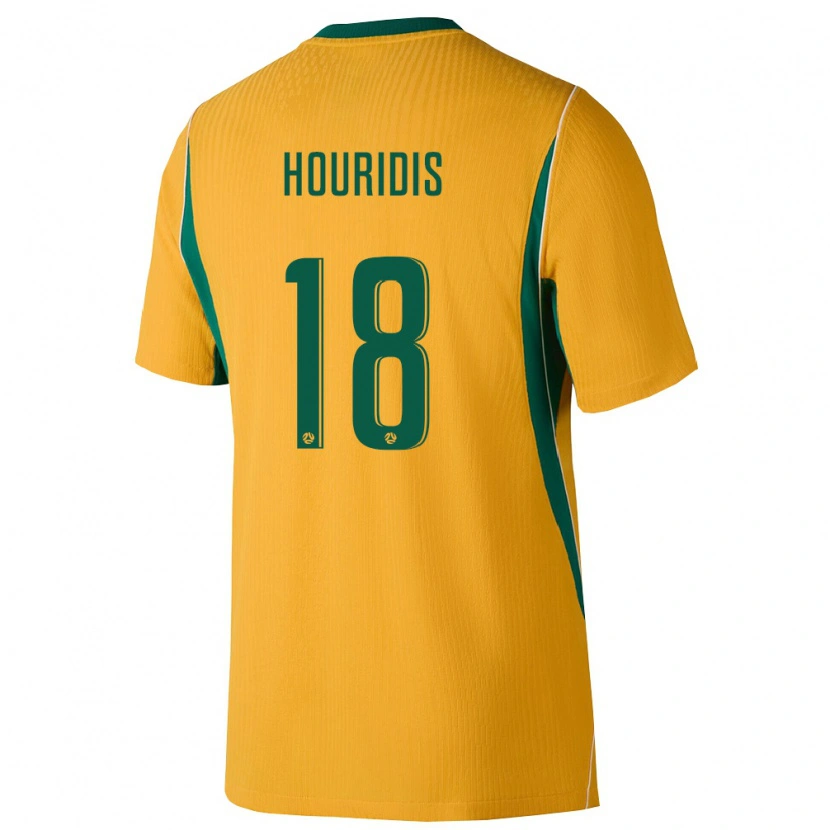 Danxen Hombre Camiseta Australia James Houridis #18 Amarillo Verde 1ª Equipación 26-28 La Camisa