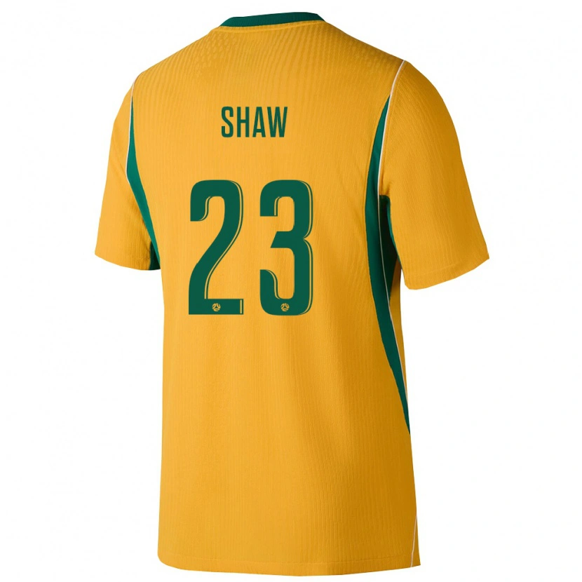 Danxen Hombre Camiseta Australia Emmett Shaw #23 Amarillo Verde 1ª Equipación 26-28 La Camisa
