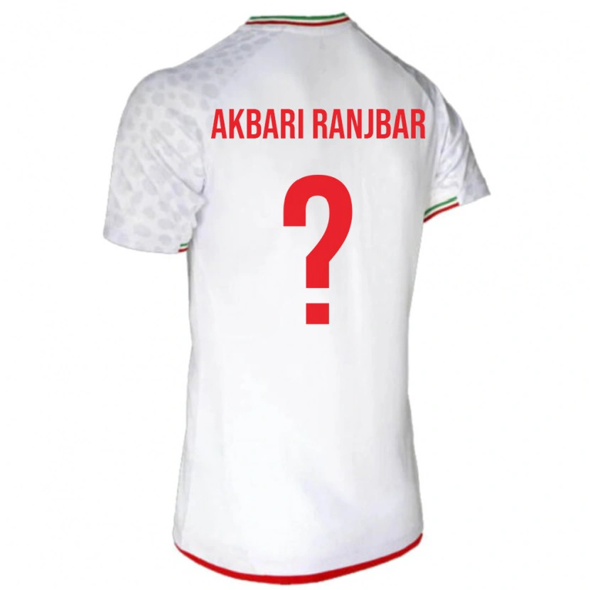 Danxen Hombre Camiseta Irán Mohammad Akbari Ranjbar #0 Blanco Rojo 1ª Equipación 26-28 La Camisa