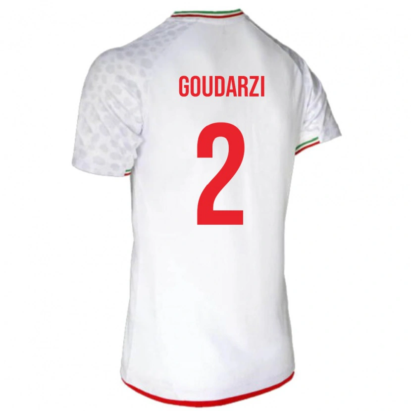 Danxen Hombre Camiseta Irán Bahram Goudarzi #2 Blanco Rojo 1ª Equipación 26-28 La Camisa