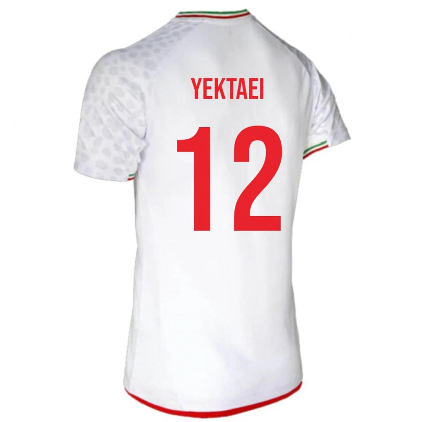 Danxen Hombre Camiseta Irán Maryam Yektaei #12 Blanco Rojo 1ª Equipación 26-28 La Camisa