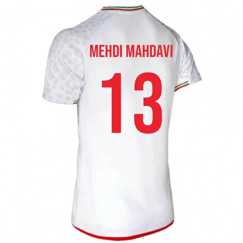 Danxen Hombre Camiseta Irán Seyed Mehdi Mahdavi #13 Blanco Rojo 1ª Equipación 26-28 La Camisa