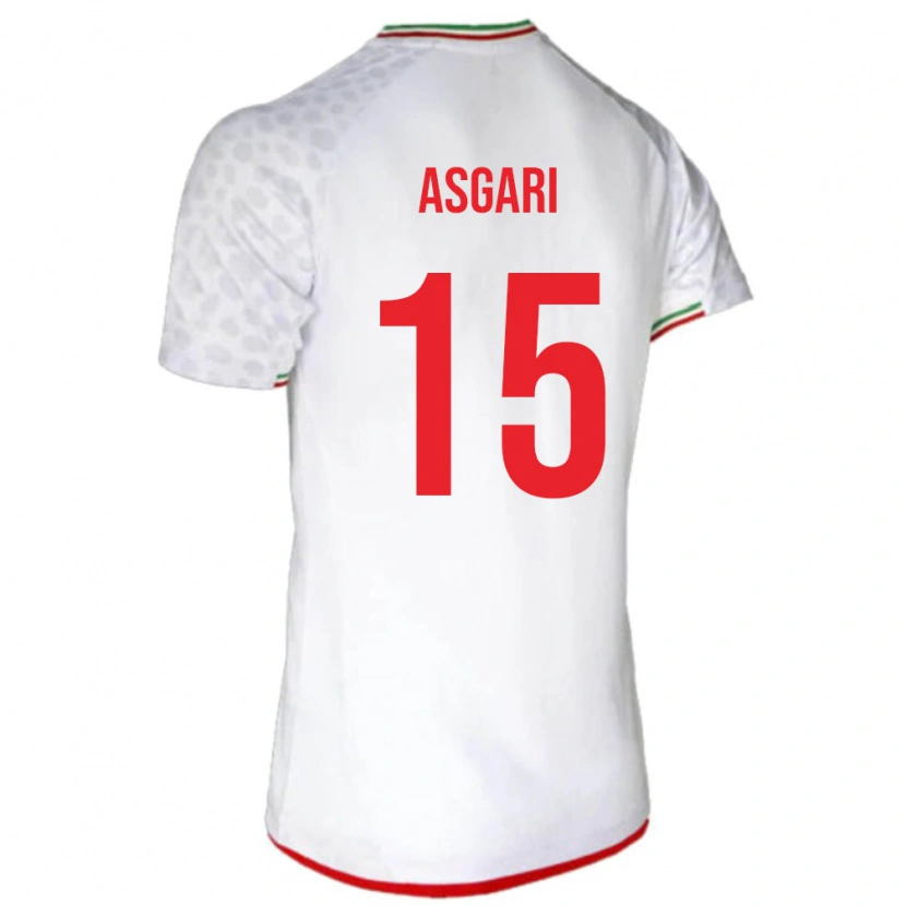 Danxen Hombre Camiseta Irán Mohammad Asgari #15 Blanco Rojo 1ª Equipación 26-28 La Camisa
