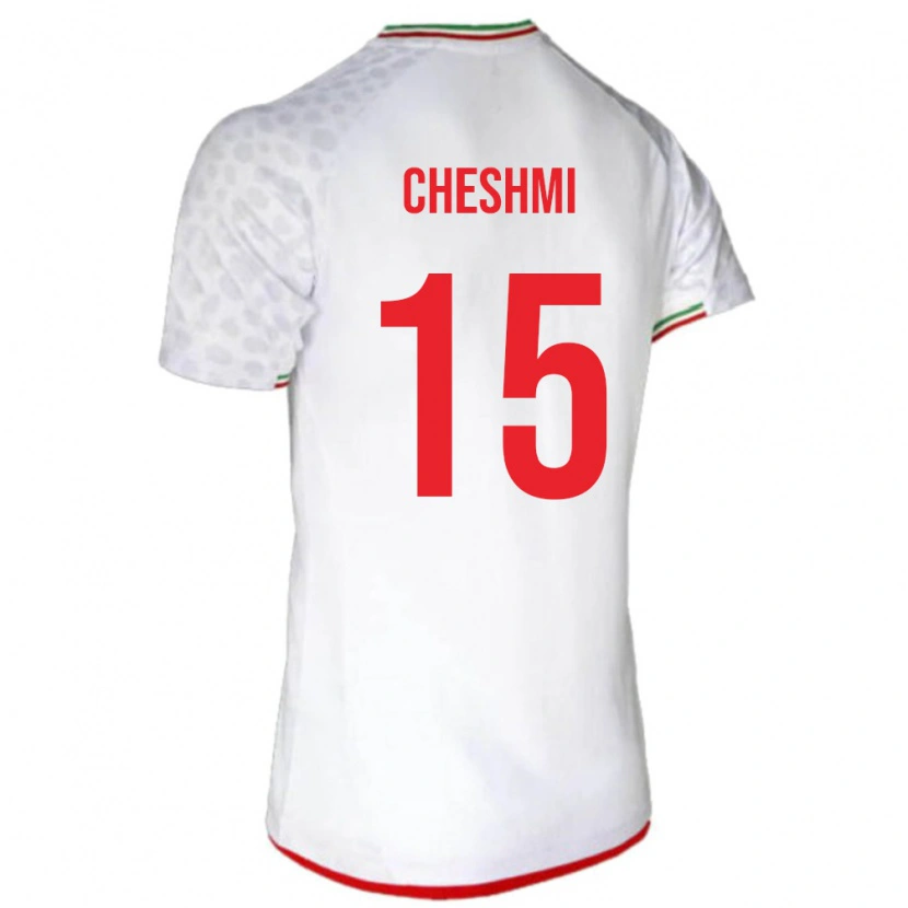 Danxen Hombre Camiseta Irán Roozbeh Cheshmi #15 Blanco Rojo 1ª Equipación 26-28 La Camisa