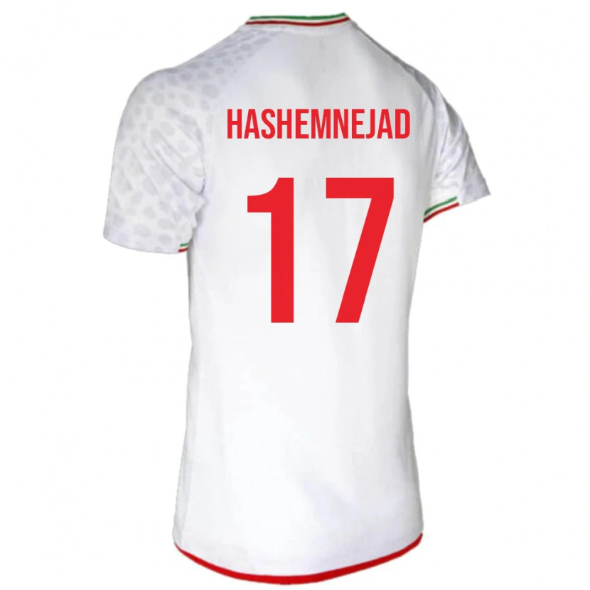 Danxen Hombre Camiseta Irán Mehdi Hashemnejad #17 Blanco Rojo 1ª Equipación 26-28 La Camisa