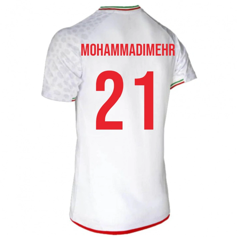 Danxen Hombre Camiseta Irán Amirtaha Mohammadimehr #21 Blanco Rojo 1ª Equipación 26-28 La Camisa