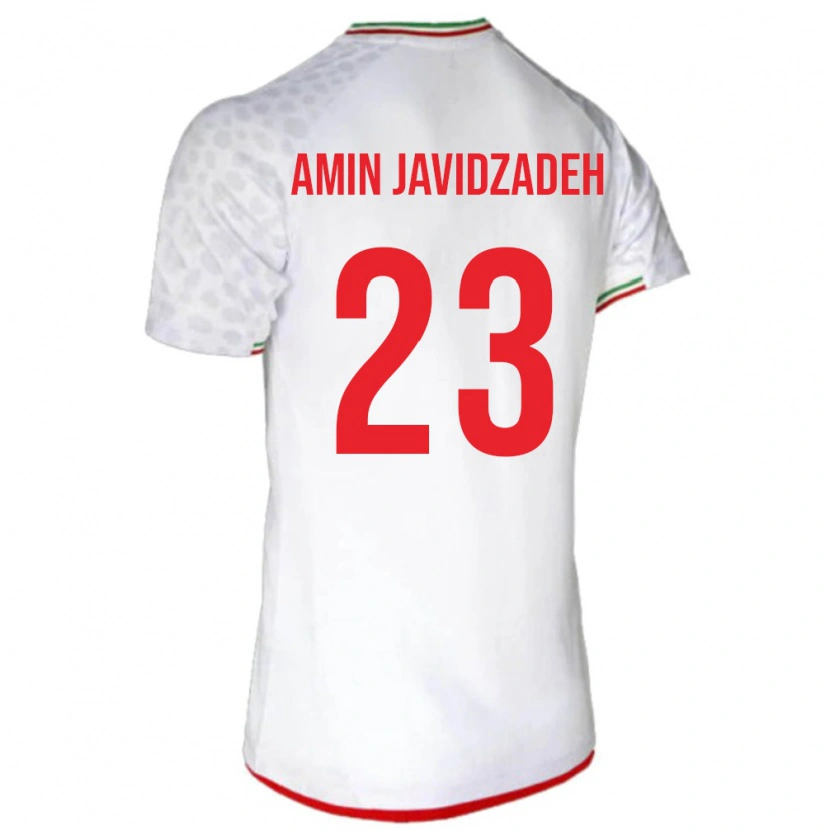 Danxen Hombre Camiseta Irán Mohammad Amin Javidzadeh #23 Blanco Rojo 1ª Equipación 26-28 La Camisa
