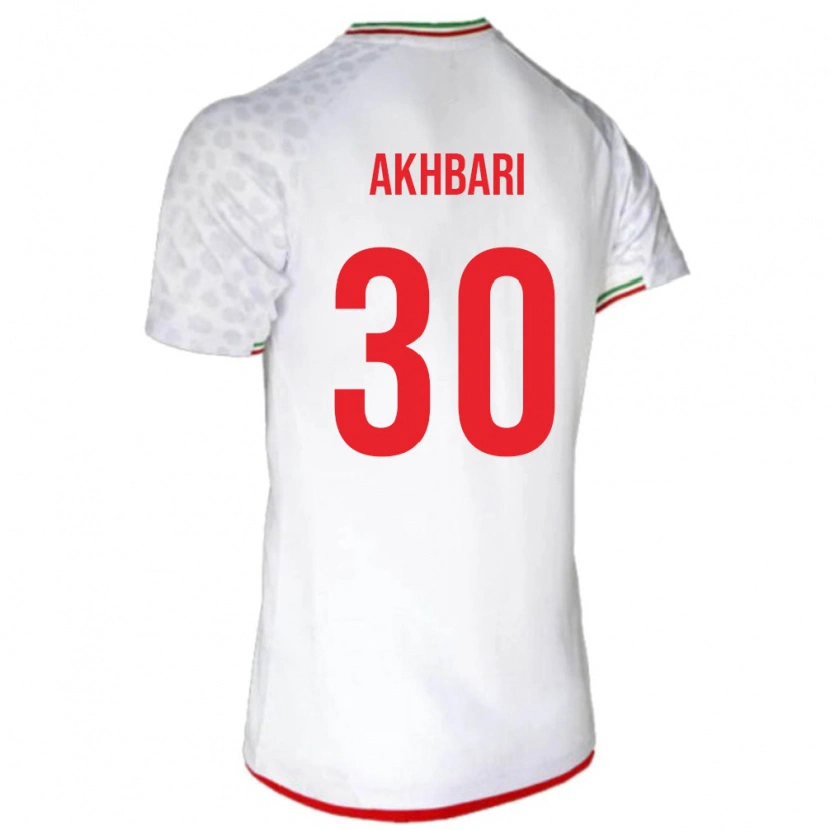 Danxen Hombre Camiseta Irán Mohammadreza Akhbari #30 Blanco Rojo 1ª Equipación 26-28 La Camisa