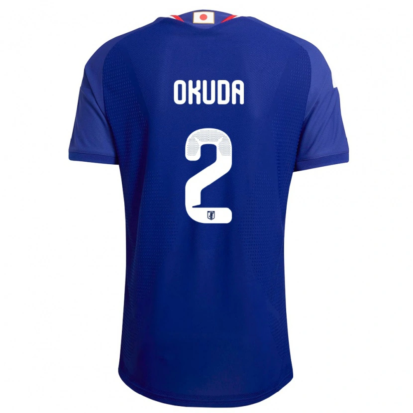 Danxen Hombre Camiseta Japón Hayato Okuda #2 Azul Blanco Rojo 1ª Equipación 26-28 La Camisa