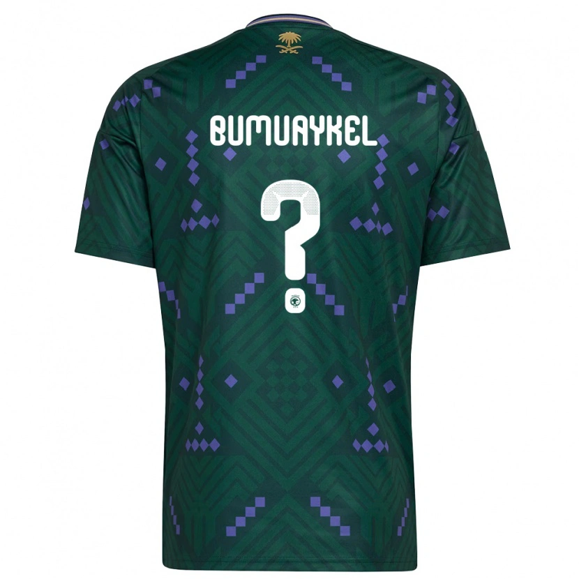 Danxen Hombre Camiseta Arabia Saudita Mohammed Bumuaykel #0 Verde Púrpura Blanco 1ª Equipación 26-28 La Camisa