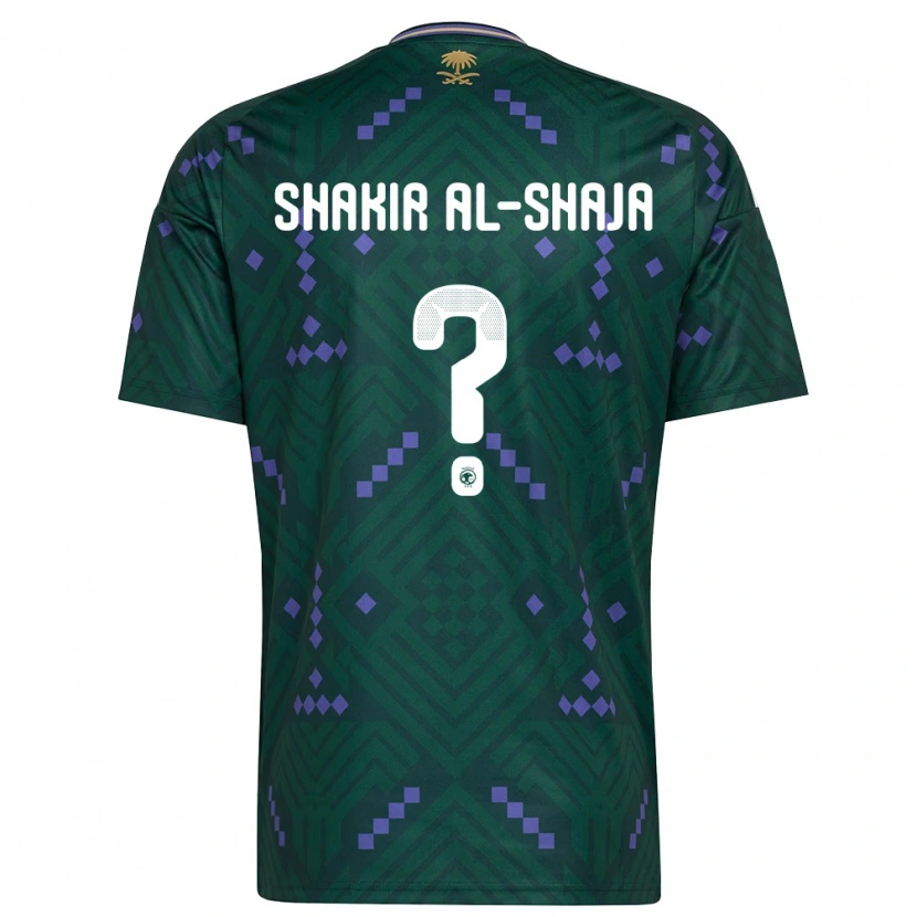 Danxen Hombre Camiseta Arabia Saudita Sultan Shakir Al-Shaja #0 Verde Púrpura Blanco 1ª Equipación 26-28 La Camisa