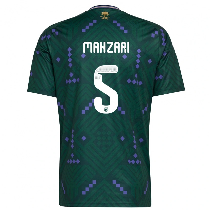 Danxen Hombre Camiseta Arabia Saudita Mohammed Mahzari #5 Verde Púrpura Blanco 1ª Equipación 26-28 La Camisa