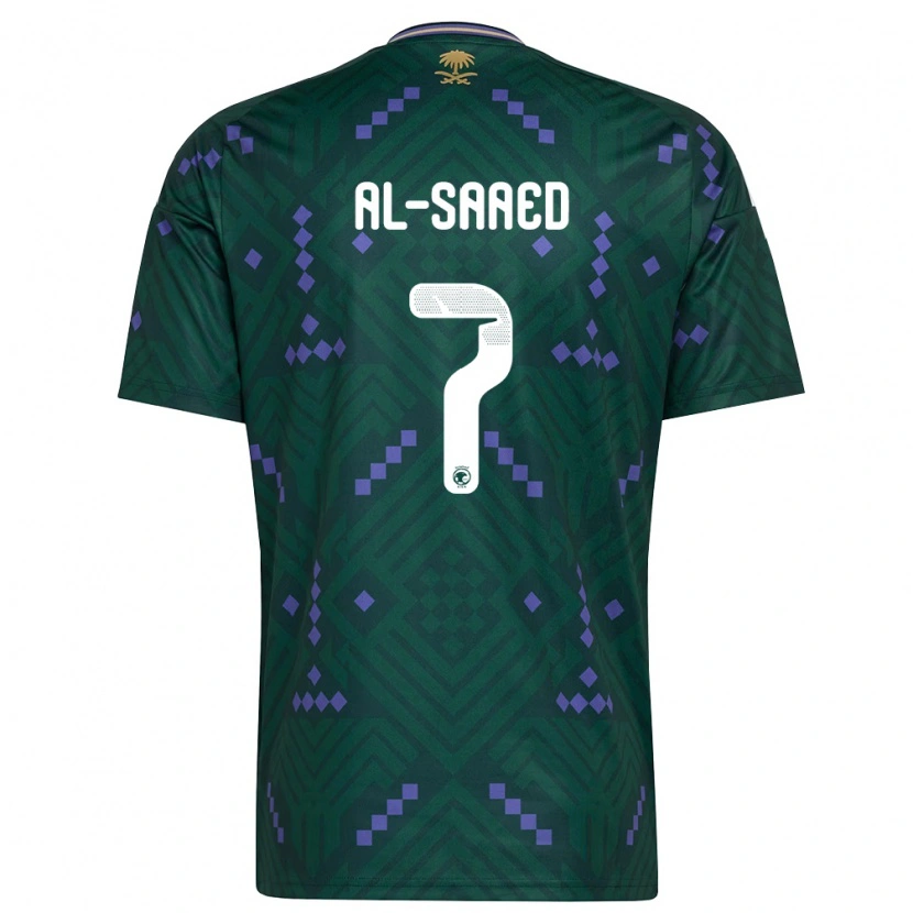 Danxen Hombre Camiseta Arabia Saudita Turki Al-Saeed #7 Verde Púrpura Blanco 1ª Equipación 26-28 La Camisa