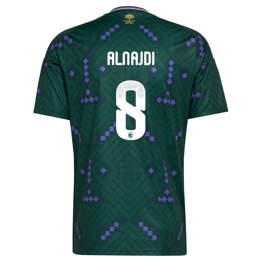 Danxen Hombre Camiseta Arabia Saudita Salem Alnajdi #8 Verde Púrpura Blanco 1ª Equipación 26-28 La Camisa