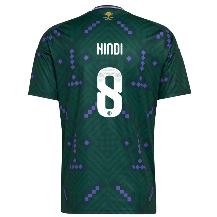 Danxen Hombre Camiseta Arabia Saudita Anas Hindi #8 Verde Púrpura Blanco 1ª Equipación 26-28 La Camisa