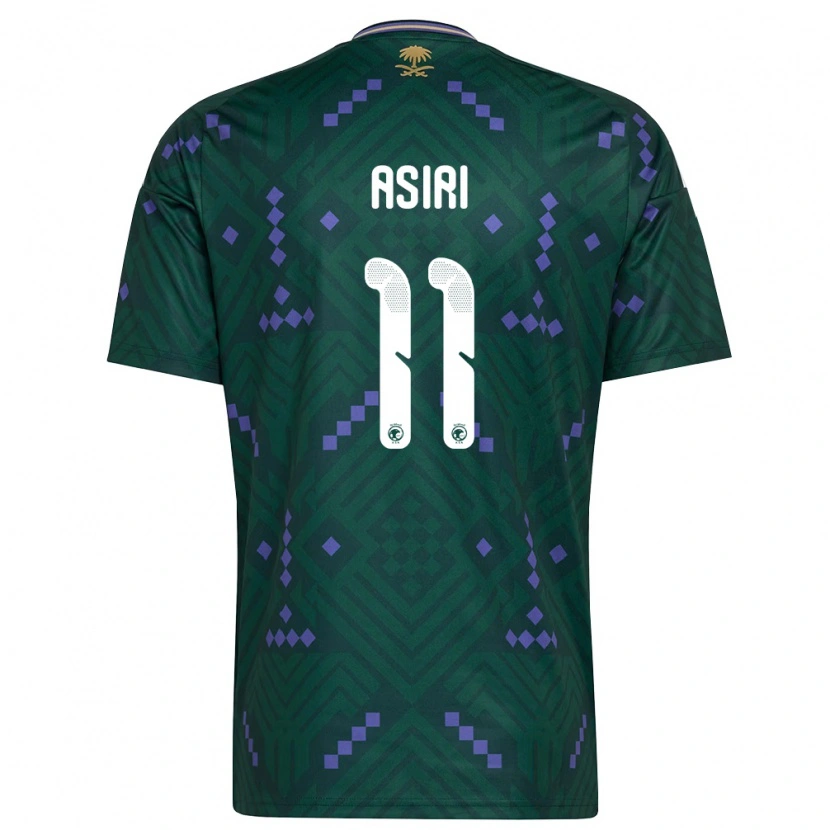 Danxen Hombre Camiseta Arabia Saudita Haitham Asiri #11 Verde Púrpura Blanco 1ª Equipación 26-28 La Camisa