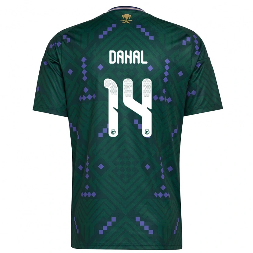 Danxen Hombre Camiseta Arabia Saudita Awad Dahal #14 Verde Púrpura Blanco 1ª Equipación 26-28 La Camisa