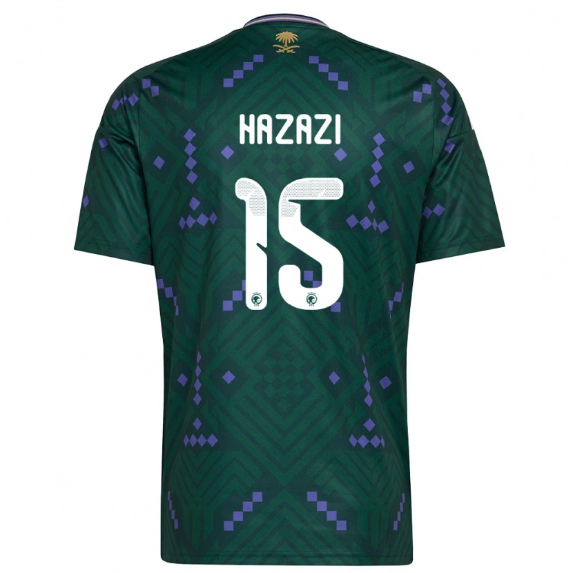 Danxen Hombre Camiseta Arabia Saudita Bassam Hazzazi #15 Verde Púrpura Blanco 1ª Equipación 26-28 La Camisa