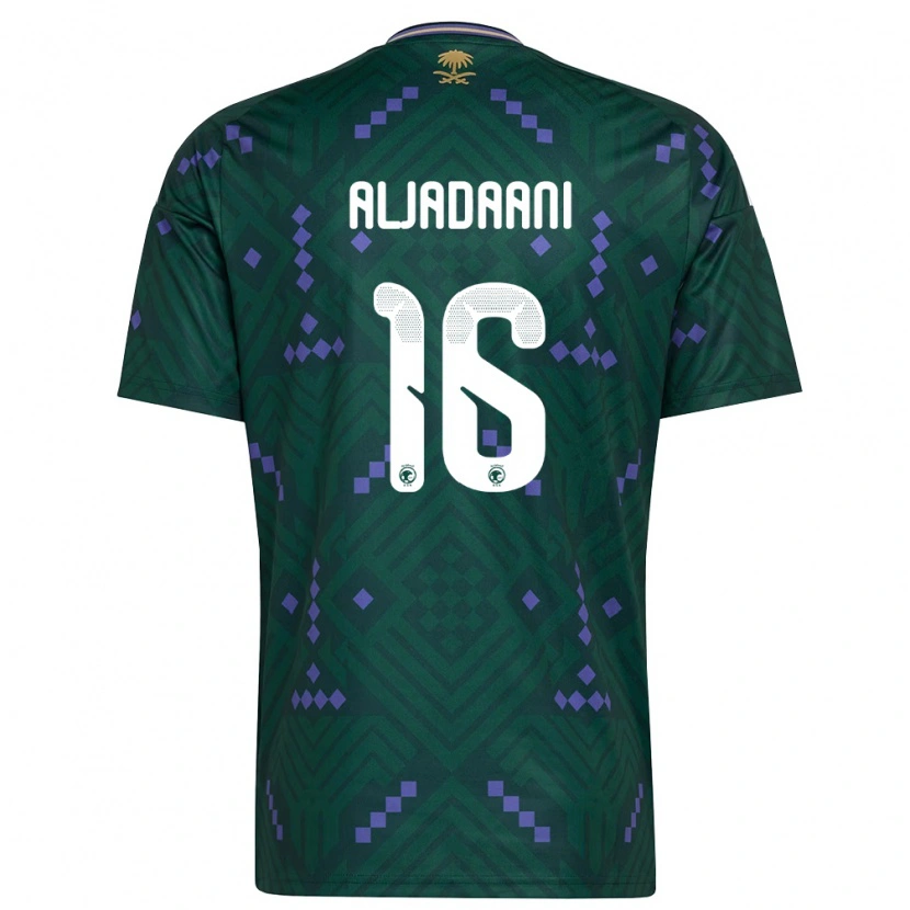 Danxen Hombre Camiseta Arabia Saudita Nawaf Aljadaani #16 Verde Púrpura Blanco 1ª Equipación 26-28 La Camisa