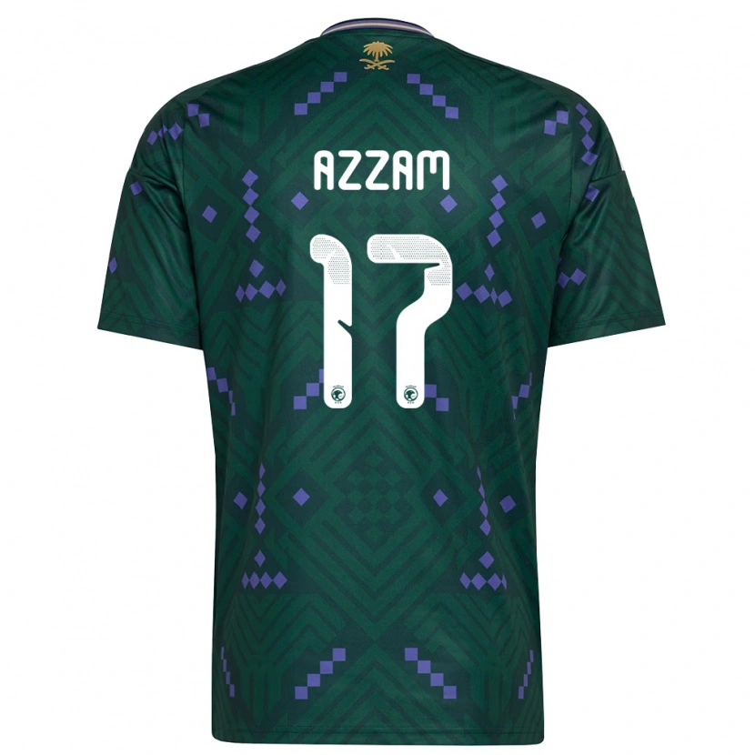 Danxen Hombre Camiseta Arabia Saudita Ibrahim Azzam #17 Verde Púrpura Blanco 1ª Equipación 26-28 La Camisa