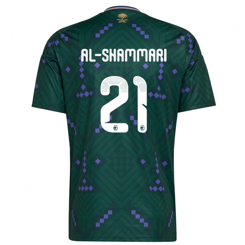 Danxen Hombre Camiseta Arabia Saudita Musaed Al-Shammari #21 Verde Púrpura Blanco 1ª Equipación 26-28 La Camisa