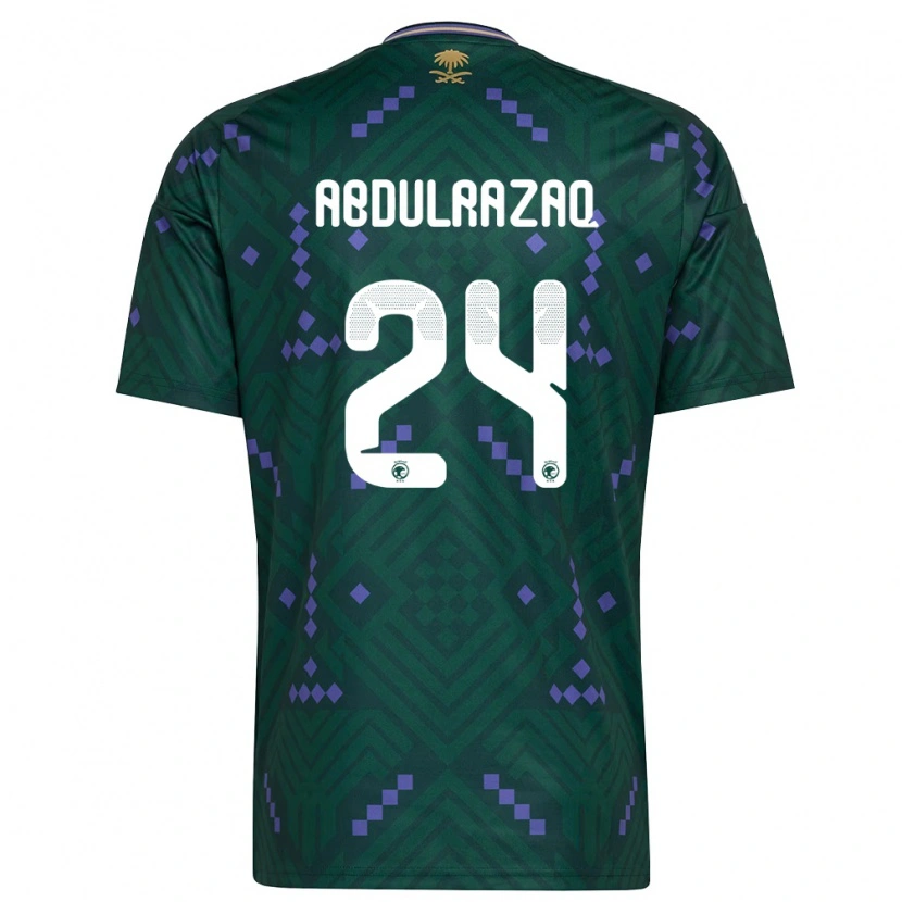 Danxen Hombre Camiseta Arabia Saudita Aseel Abdulrazaq #24 Verde Púrpura Blanco 1ª Equipación 26-28 La Camisa