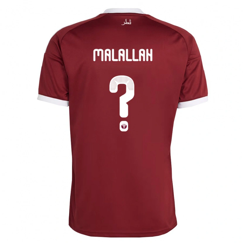 Danxen Hombre Camiseta Catar Ali Malallah #0 Rojo Borgoña Blanco 1ª Equipación 26-28 La Camisa