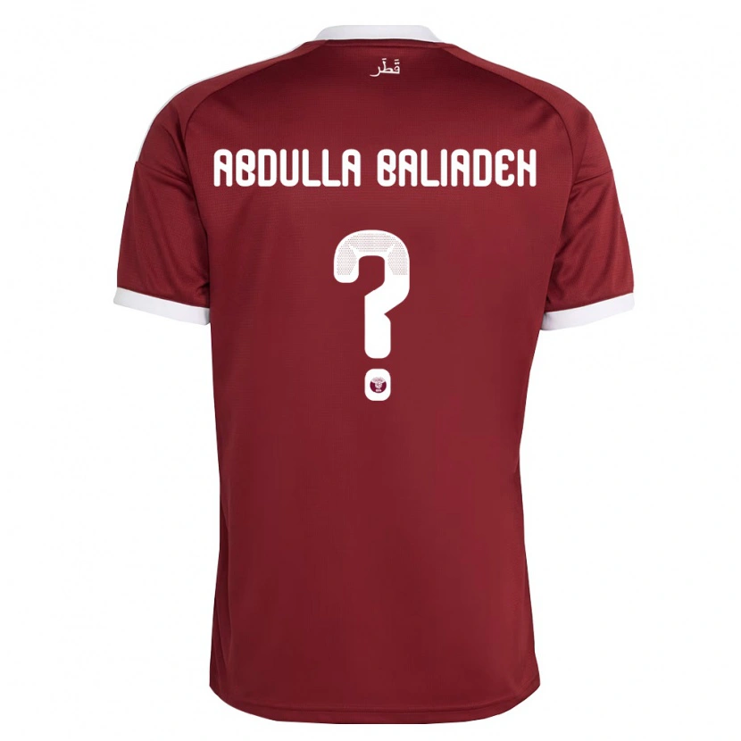 Danxen Hombre Camiseta Catar Yousef Abdulla Baliadeh #0 Rojo Borgoña Blanco 1ª Equipación 26-28 La Camisa