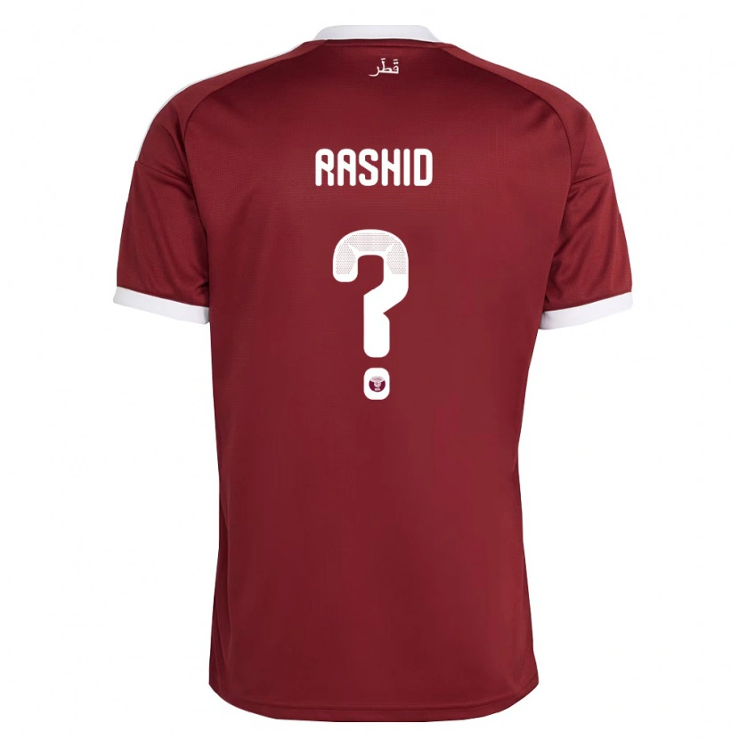 Danxen Hombre Camiseta Catar Abdulrahman Rashid #0 Rojo Borgoña Blanco 1ª Equipación 26-28 La Camisa