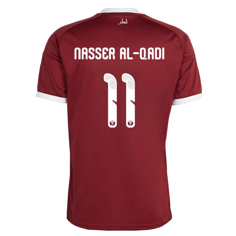 Danxen Hombre Camiseta Catar Tameem Al-Qadi #11 Rojo Borgoña Blanco 1ª Equipación 26-28 La Camisa