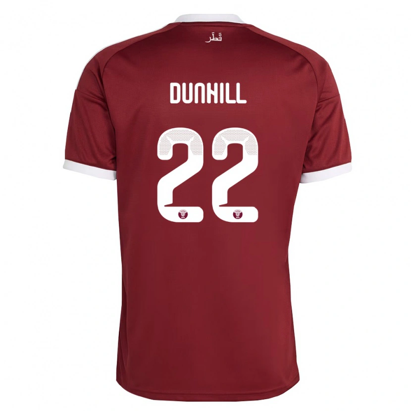 Danxen Hombre Camiseta Catar Cristian Dunhill #22 Rojo Borgoña Blanco 1ª Equipación 26-28 La Camisa