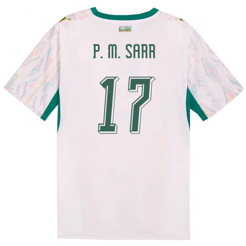 Danxen Hombre Camiseta Senegal Pape Matar Sarr #17 Blanco Verde Amarillo 1ª Equipación 26-28 La Camisa