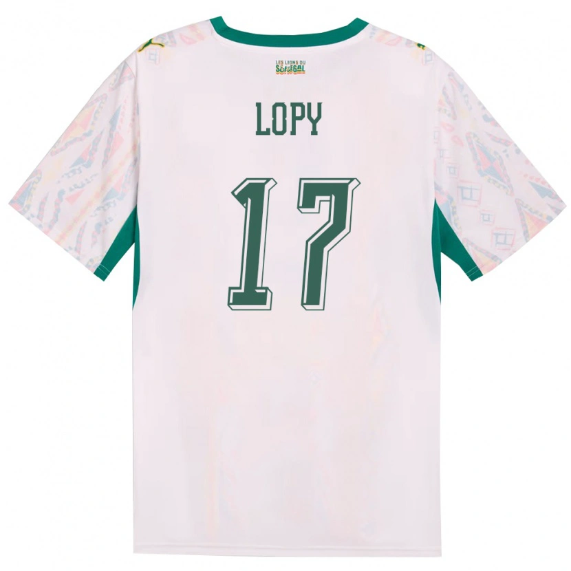 Danxen Hombre Camiseta Senegal Dion Lopy #17 Blanco Verde Amarillo 1ª Equipación 26-28 La Camisa