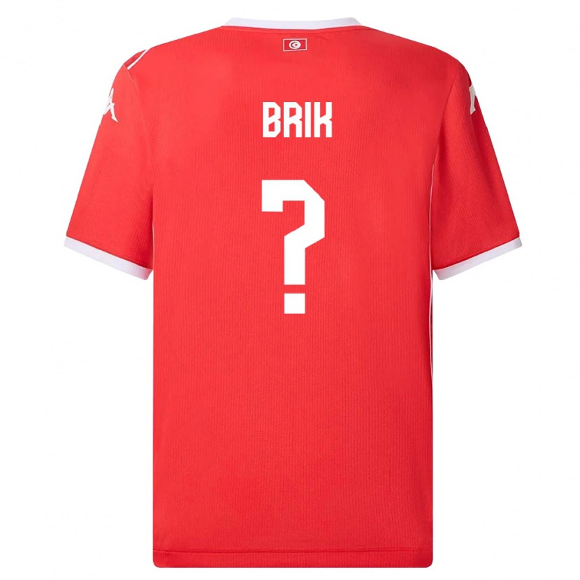Danxen Hombre Camiseta Túnez Dhirar Brik #0 Rojo Blanco 1ª Equipación 26-28 La Camisa