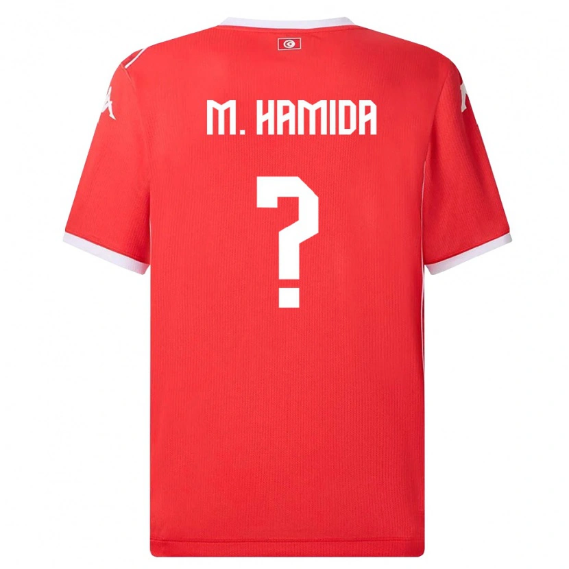 Danxen Hombre Camiseta Túnez Mohamed Amine Ben Hamida #0 Rojo Blanco 1ª Equipación 26-28 La Camisa