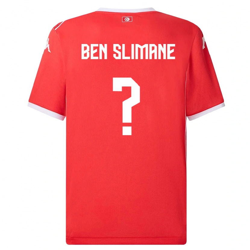 Danxen Hombre Camiseta Túnez Anis Ben Slimane #0 Rojo Blanco 1ª Equipación 26-28 La Camisa