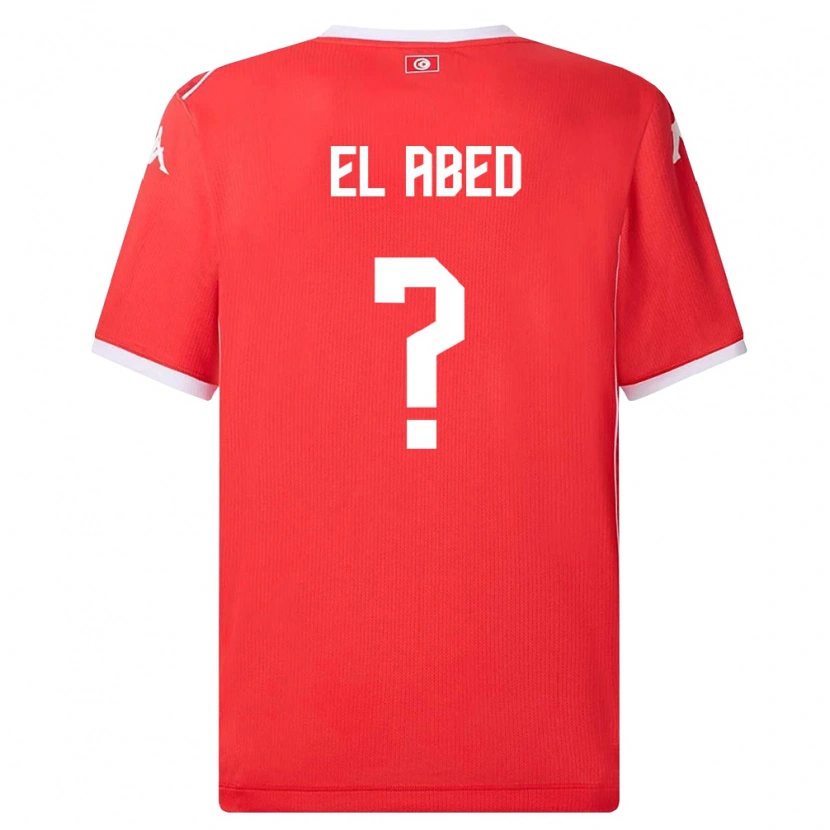 Danxen Hombre Camiseta Túnez Iyed El Abed #0 Rojo Blanco 1ª Equipación 26-28 La Camisa