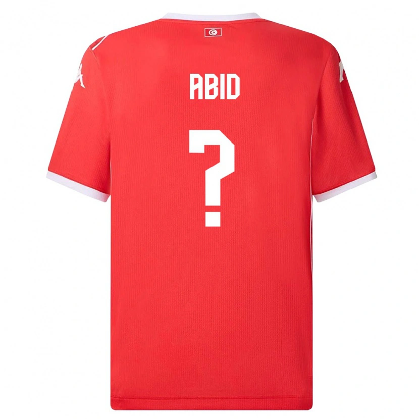 Danxen Hombre Camiseta Túnez Oussama Abid #0 Rojo Blanco 1ª Equipación 26-28 La Camisa