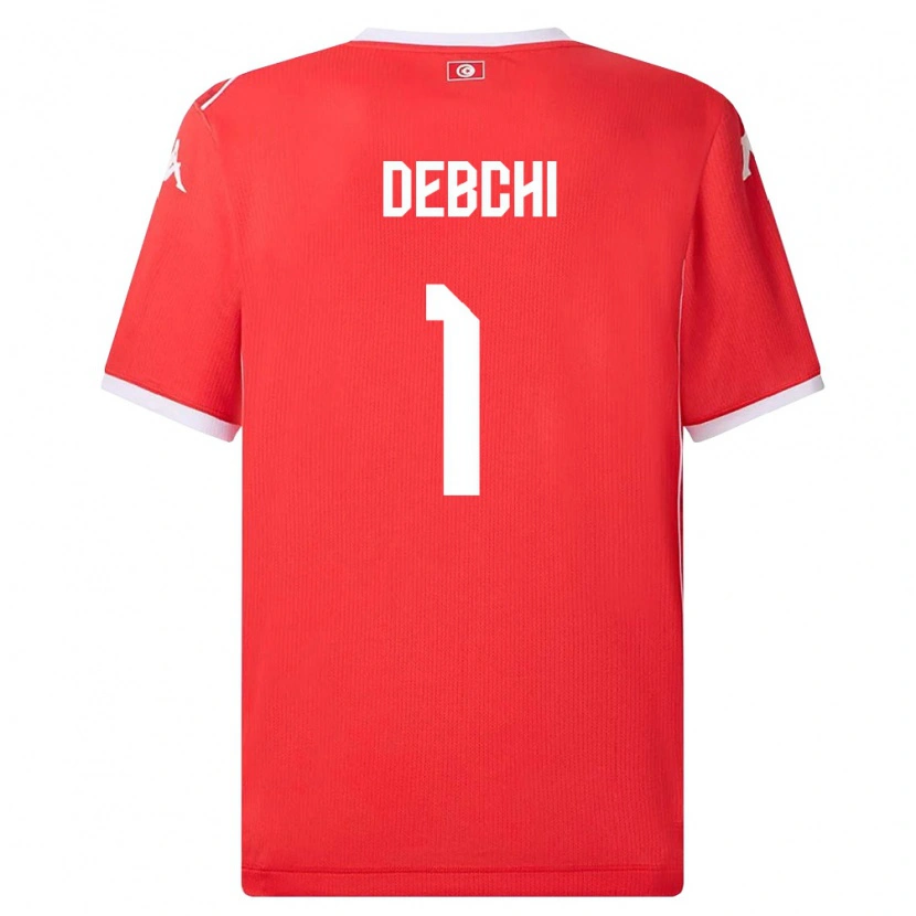 Danxen Hombre Camiseta Túnez Mohamed Sedki Debchi #1 Rojo Blanco 1ª Equipación 26-28 La Camisa