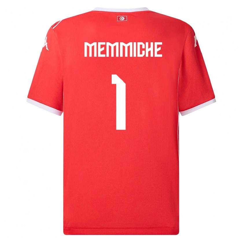 Danxen Hombre Camiseta Túnez Amanallah Memmiche #1 Rojo Blanco 1ª Equipación 26-28 La Camisa