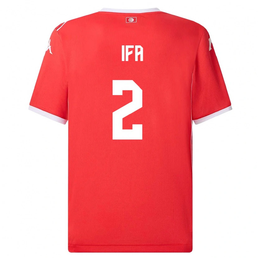 Danxen Hombre Camiseta Túnez Bilel Ifa #2 Rojo Blanco 1ª Equipación 26-28 La Camisa